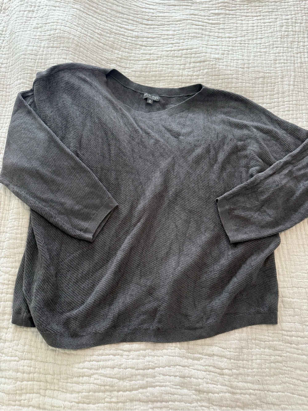 Barefoot Dreams Charcoal Gray Scoop Neck Knit Sweater NWOT G000